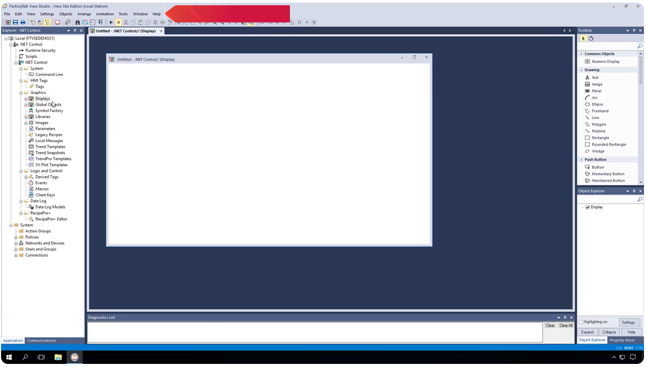 screenshot of FactoryTalk View